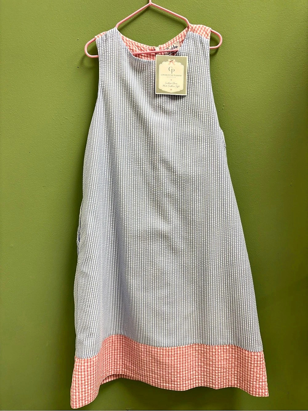 Gabby Girls Gingham Dress in Blue & Pink